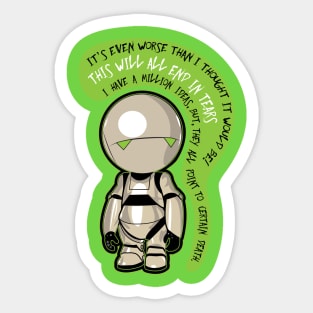 Marvin : the pessimist robot Sticker